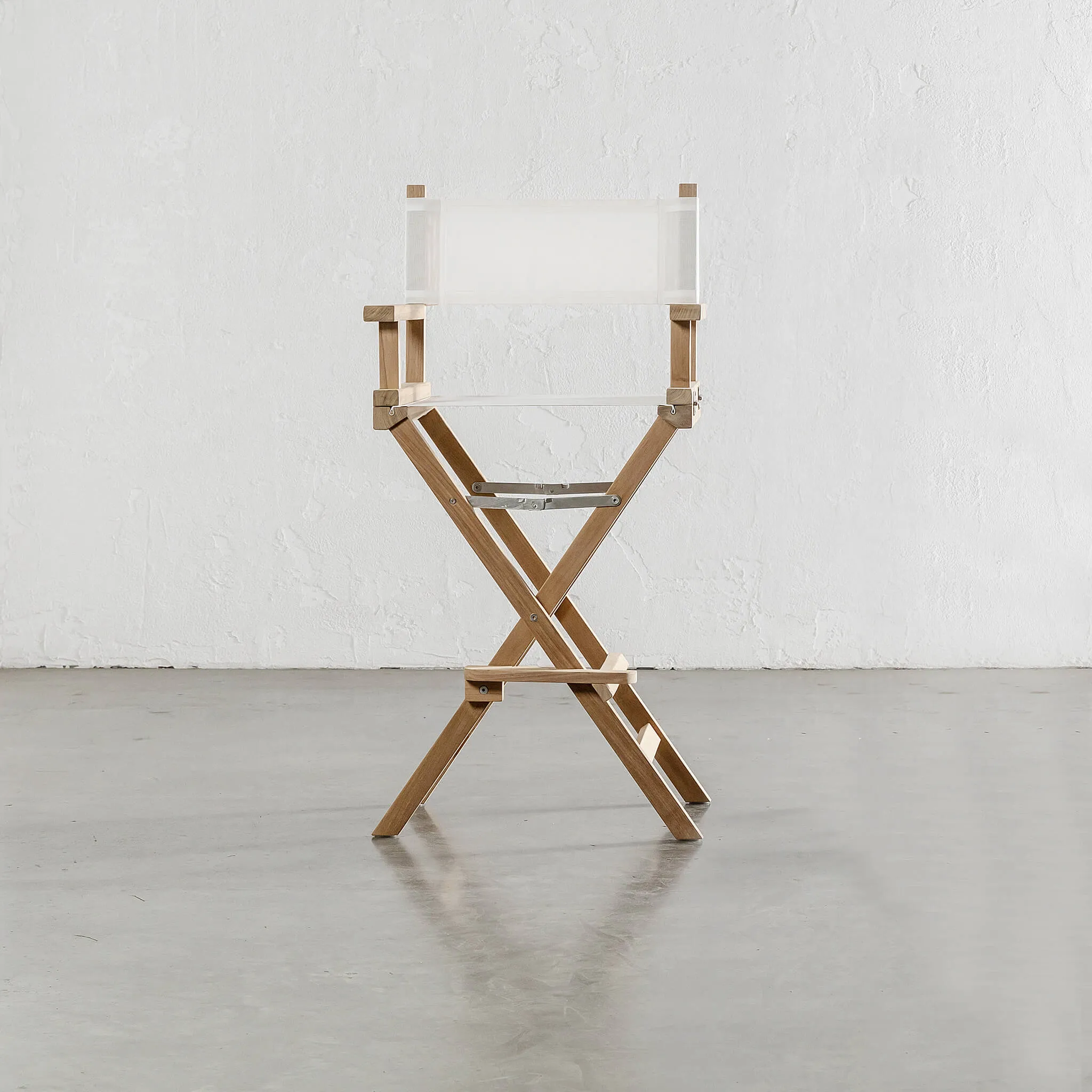 RODDA TEAK DIRECTORS BAR CHAIR  | TEAK FRAME  |  WHITE  |  BUNDLE X2   SAVE 15%