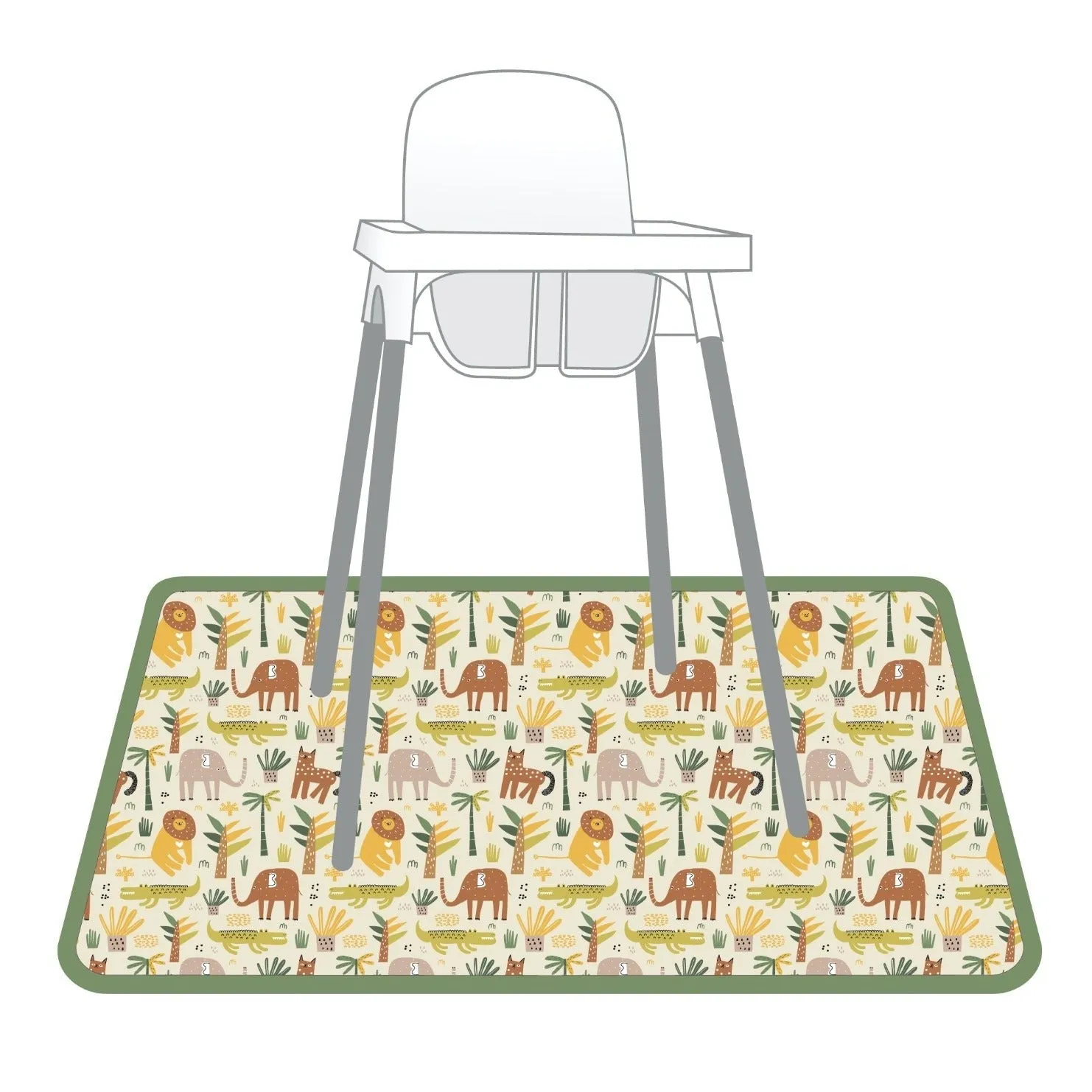 Safari Splash Mat - A Waterproof Catch-All for Highchair Spills and More!