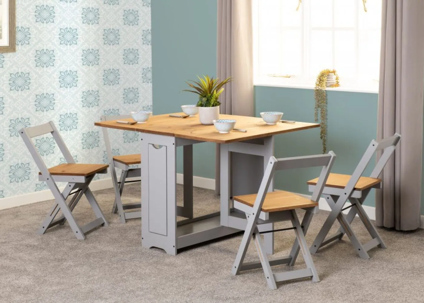 Santos Grey Butterfly Dining Set by Wholesale Beds