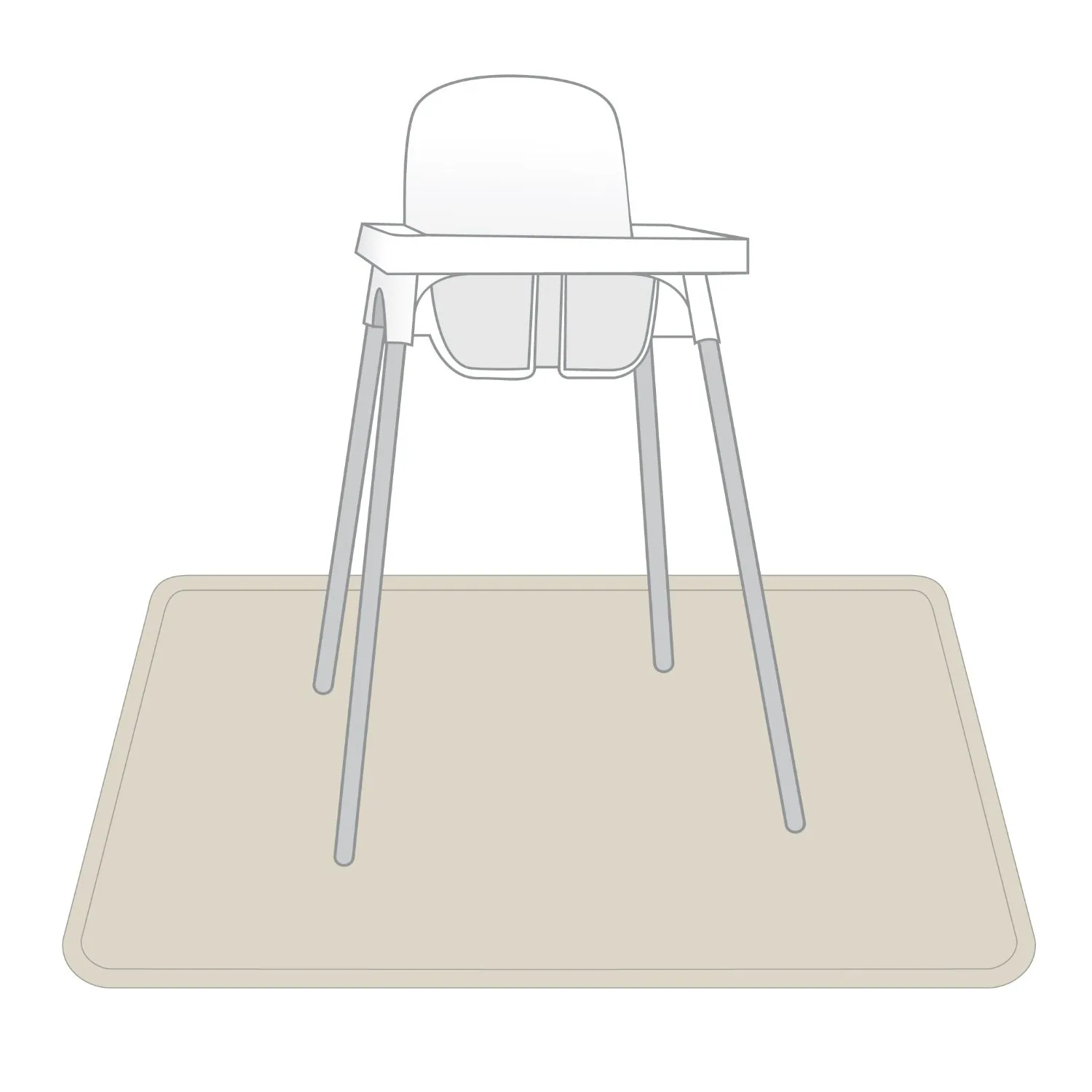 Solid Champagne Minimalist Splash Mat - A Waterproof Catch-All for Highchair Spills and More!