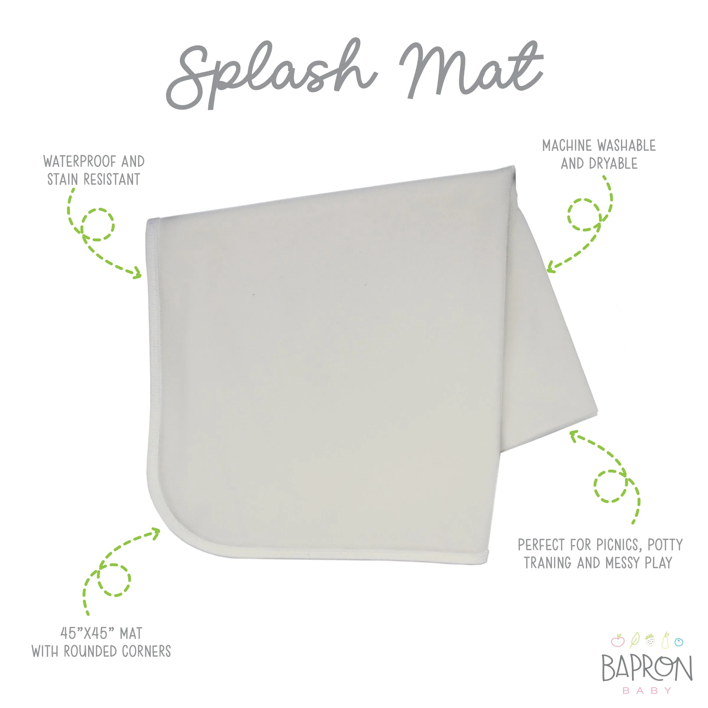 Solid Champagne Minimalist Splash Mat - A Waterproof Catch-All for Highchair Spills and More!