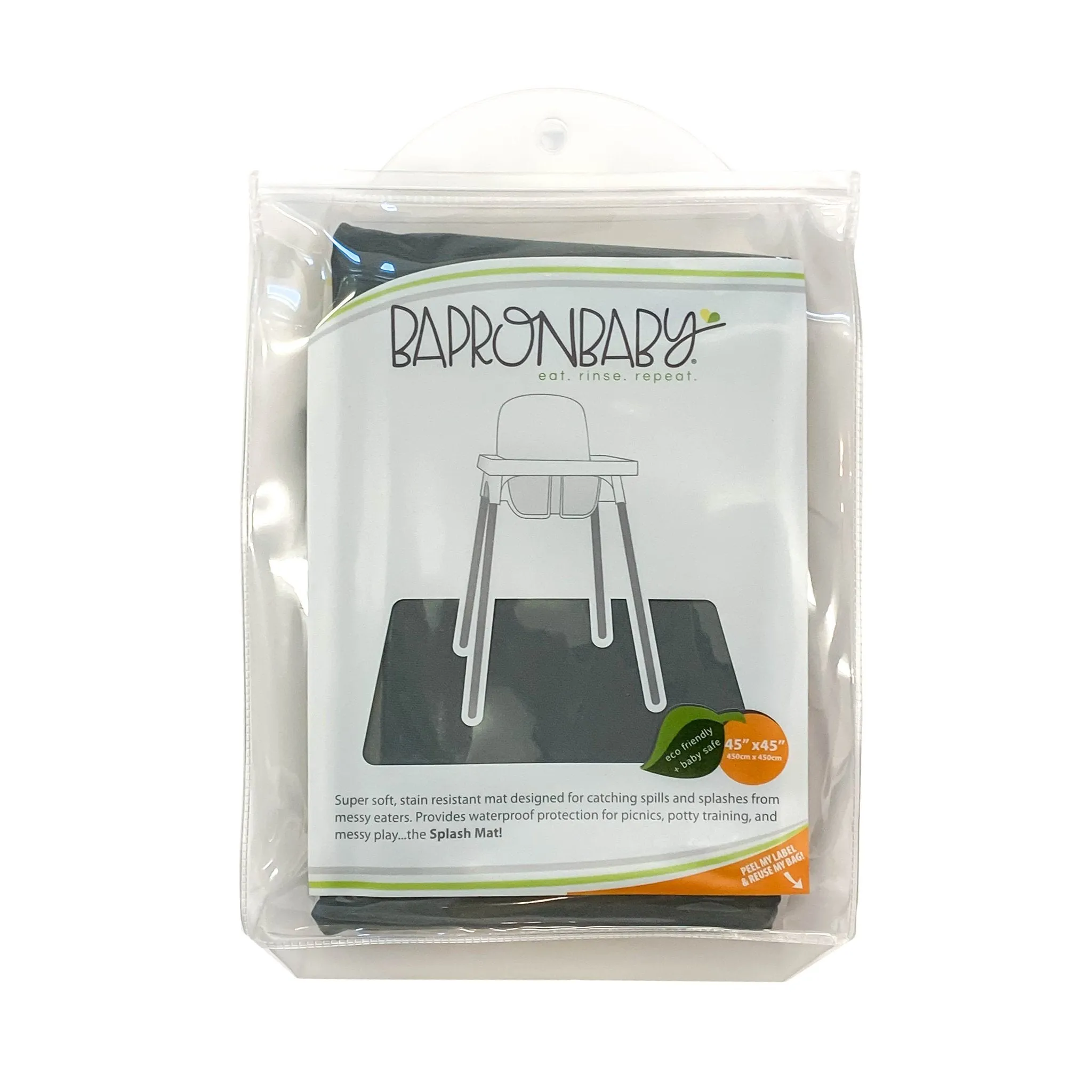 Solid Slate Minimalist Splash Mat - A Waterproof Catch-All for Highchair Spills and More!