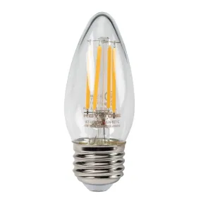 Straight Tip Chandelier Filament Bulb, 40W Equivalent, B11 shape, E26 Medium base, 3000K, 90 CRI , Clear