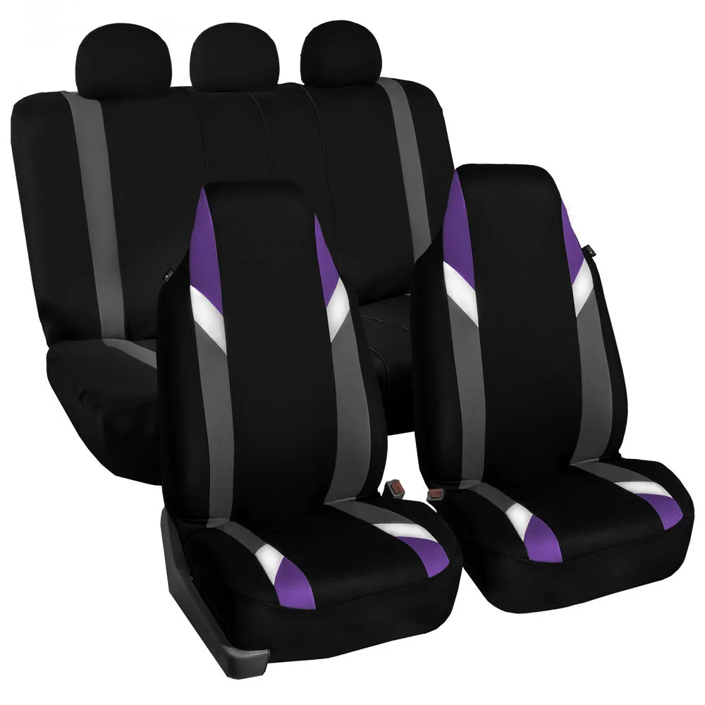Supreme Modernistic Car Seat Covers - Full Set Purple