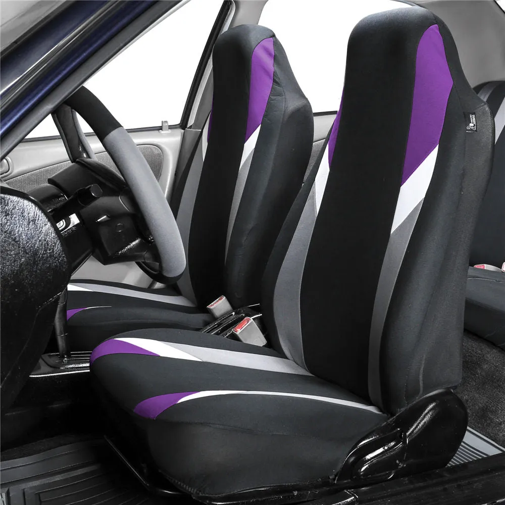 Supreme Modernistic Car Seat Covers - Full Set Purple