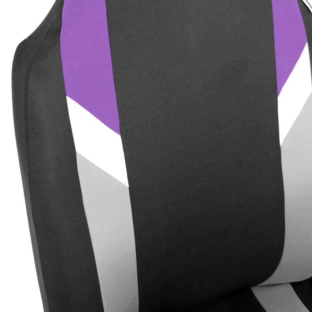 Supreme Modernistic Car Seat Covers - Full Set Purple