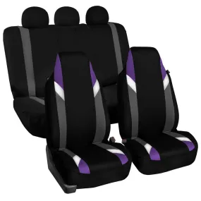 Supreme Modernistic Car Seat Covers - Full Set Purple