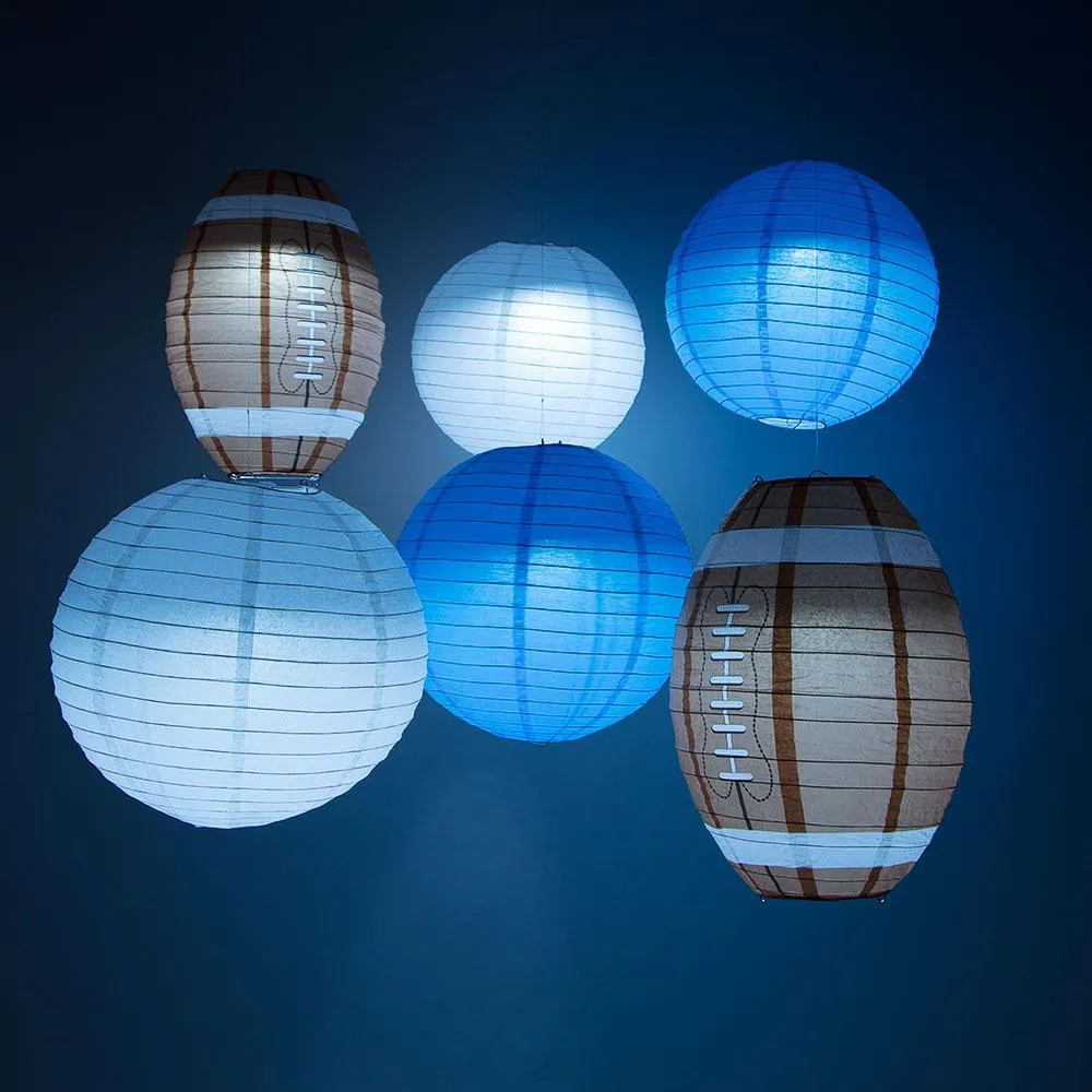 Tennessee Pro Football Paper Lanterns 6pc Combo Tailgating Party Pack (Turquoise/White) - by PaperLanternStore