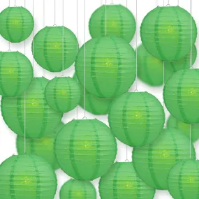 Ultimate 20pc Emerald Green Paper Lantern Party Pack - Assorted Sizes of 6, 8, 10, 12 for Weddings, Birthday, Events and Decor