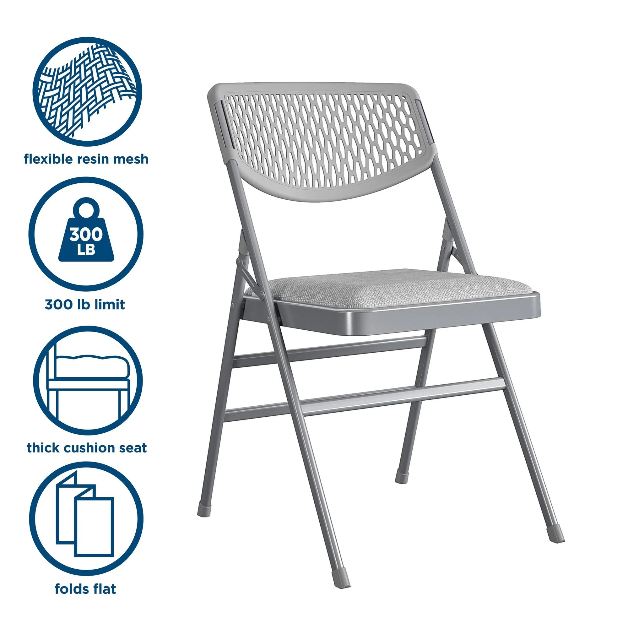 Ultra-Comfort Commercial XL Premium Fabric Padded Folding Chair Set