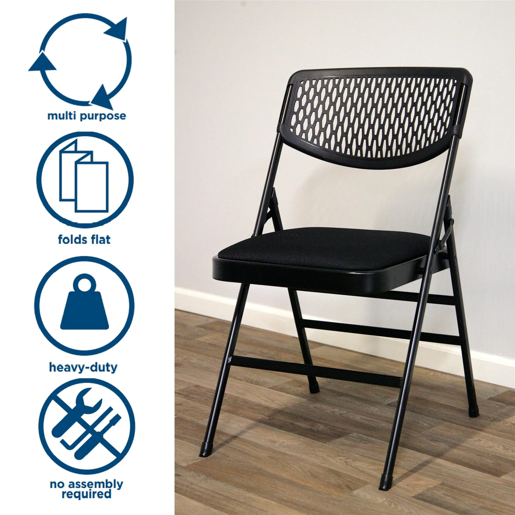 Ultra-Comfort Commercial XL Premium Fabric Padded Folding Chair Set