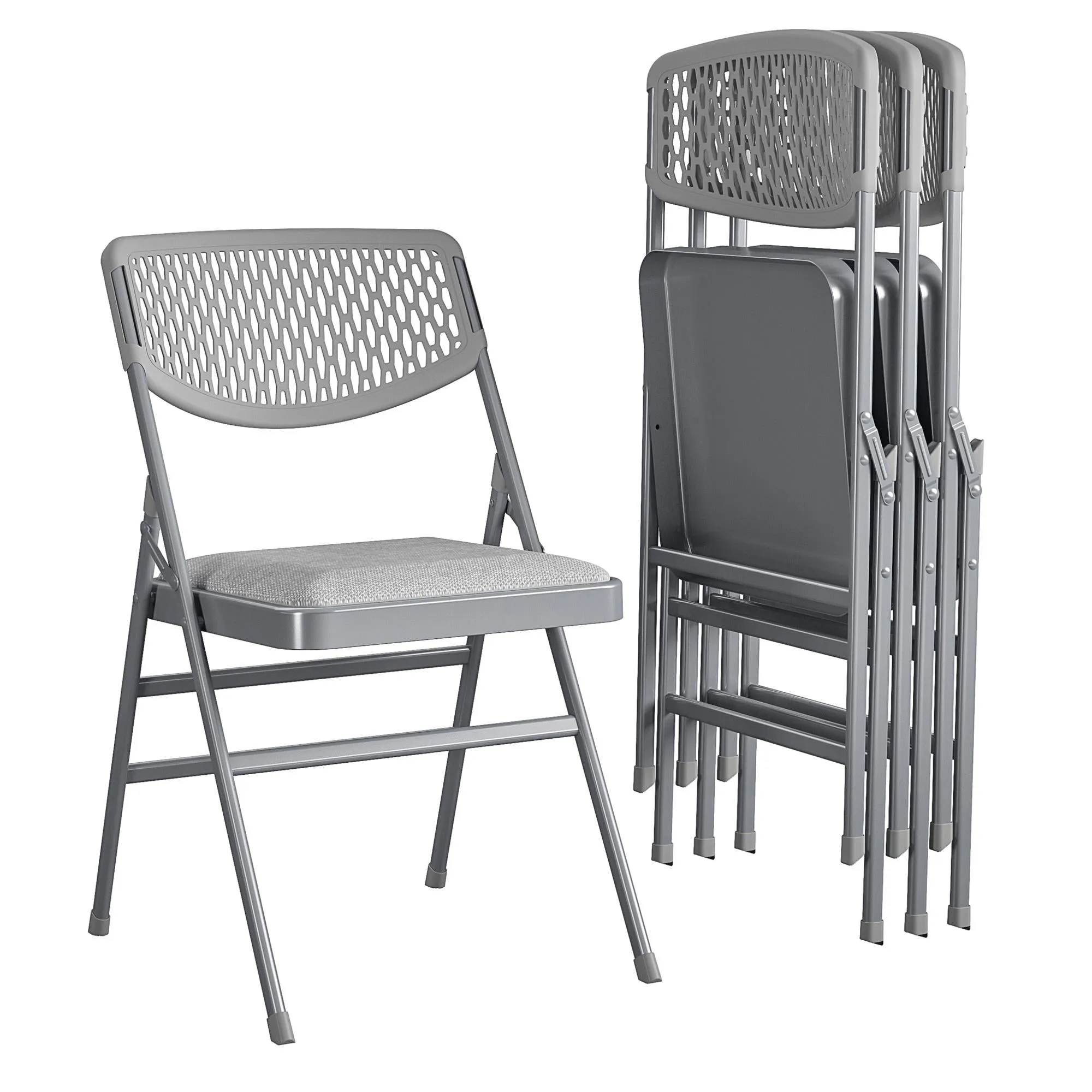 Ultra-Comfort Commercial XL Premium Fabric Padded Folding Chair Set