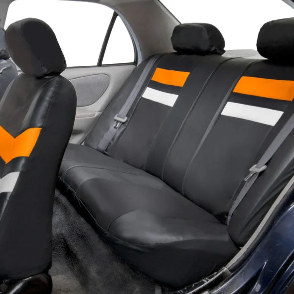 Varsity Spirit PU Leather Seat Covers - Rear Orange