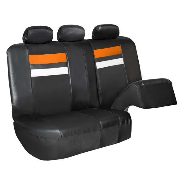 Varsity Spirit PU Leather Seat Covers - Rear Orange