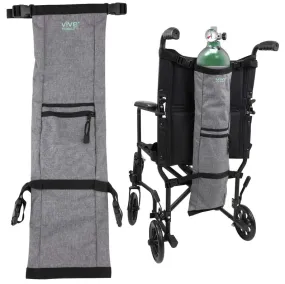 Vive Health Oxygen Tank Holder With Extra Pockets, Holds D/E Cylinders
