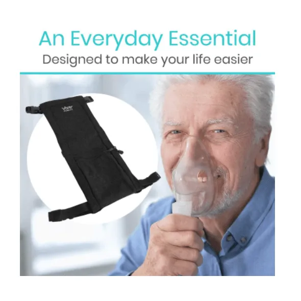 Vive Health Oxygen Tank Holder With Extra Pockets, Holds D/E Cylinders