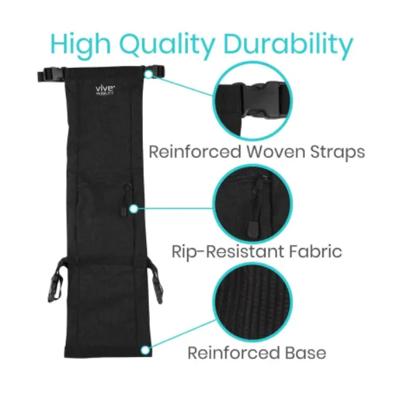 Vive Health Oxygen Tank Holder With Extra Pockets, Holds D/E Cylinders