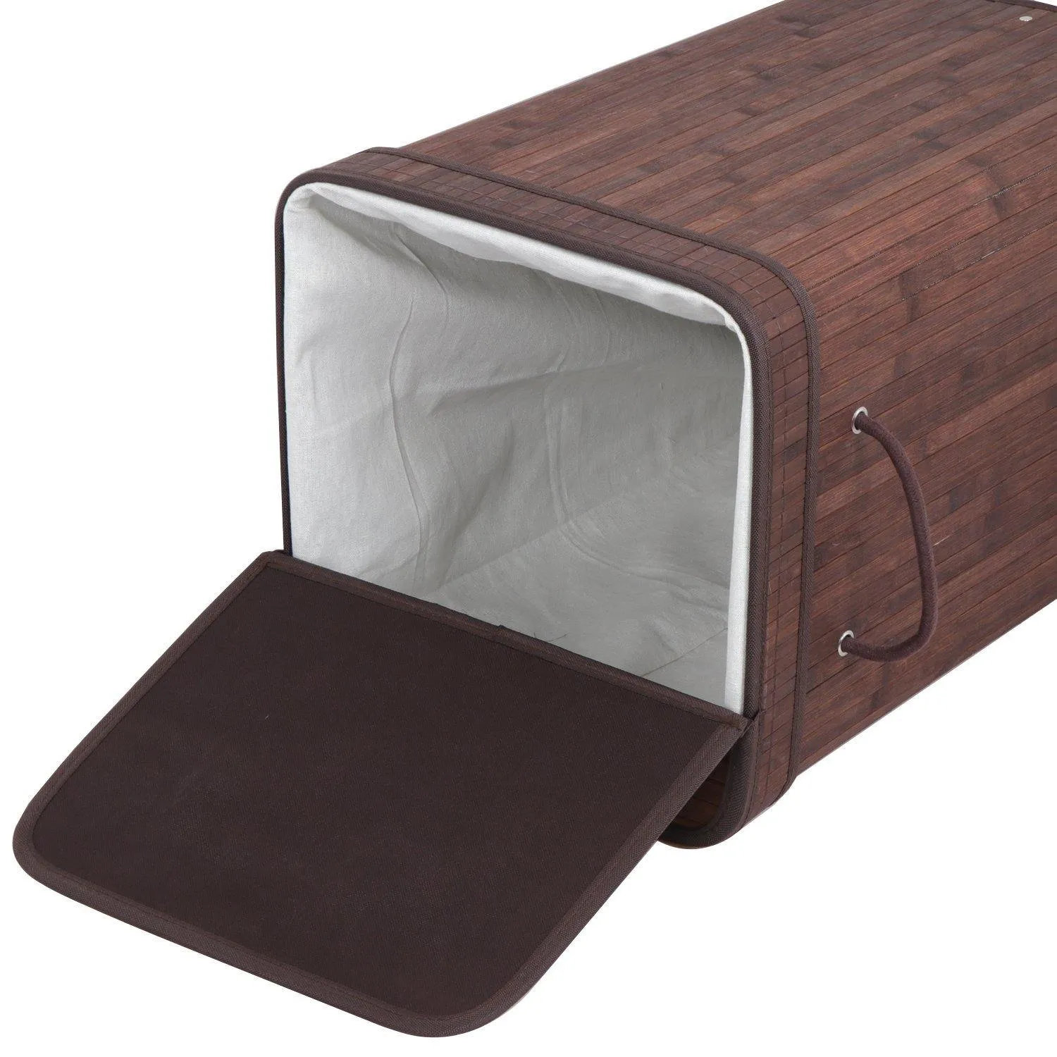 ZENY™  String Handles Square Laundry Hamper Bamboo