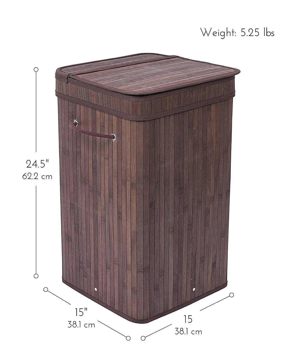 ZENY™  String Handles Square Laundry Hamper Bamboo