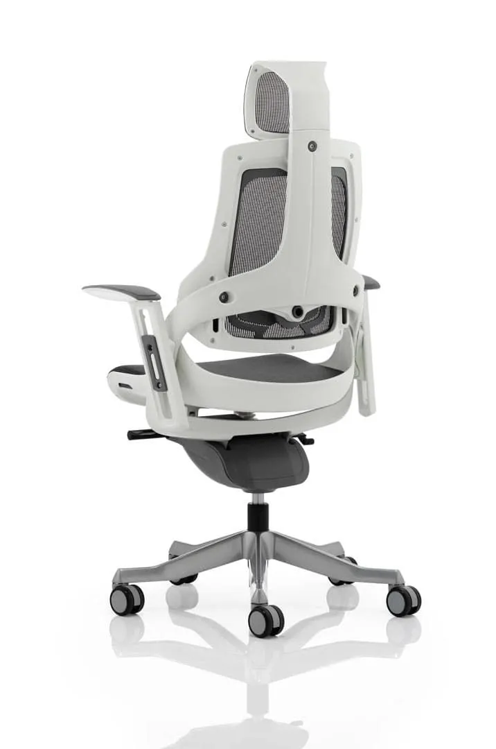 Zure Charcoal Mesh Ergonomic Office Chair - Optional Headrest and Frame Colour